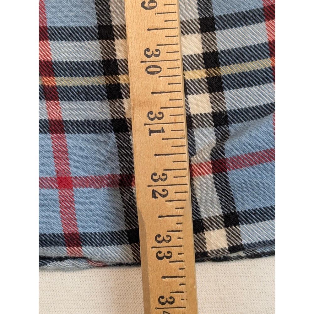 LL Bean Mens XXL Tall Flannel Shirt Blue Red Plaid Cotton Button Down 0BHG6 - Picture 11 of 14